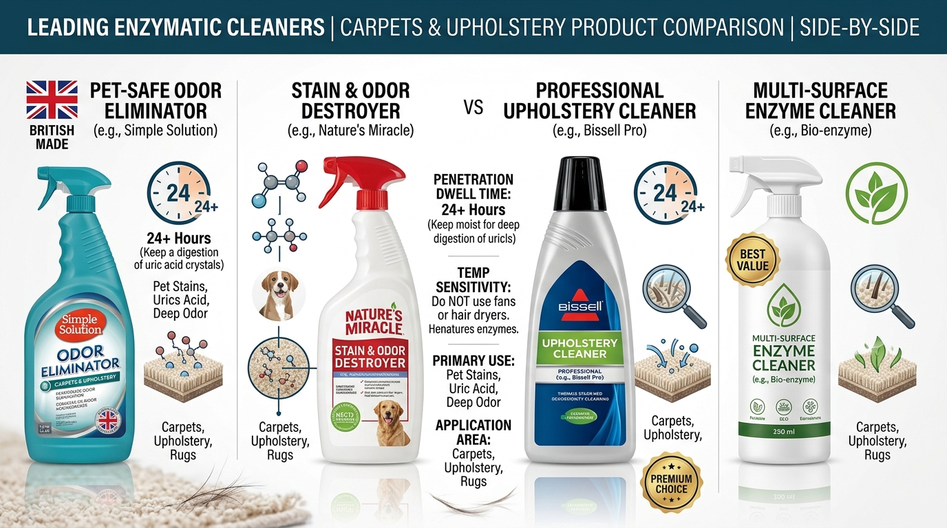 Side by side comparison of leading Best Enzymatic Cleaners Carpets Upholstery products